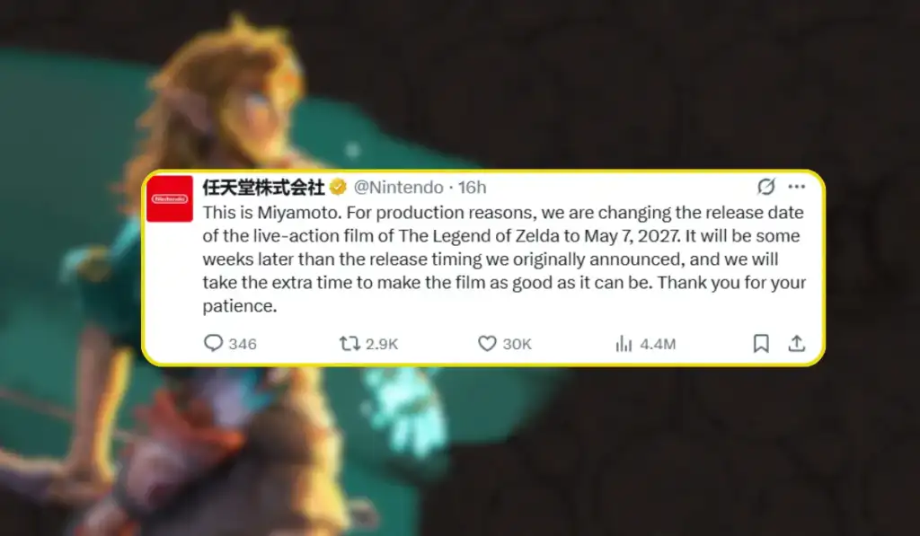 Film Zelda annuncio ritardo